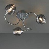 Quay Design Leonie LED 3-Light Semi-Flush Ceiling Light Chrome 6W 200lm (837VH)