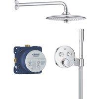 Grohe Precision SmartControl HP Rear-Fed Concealed Chrome Thermostatic Round Head Shower System 260 (837YX)