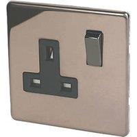 Varilight 13AX 1-Gang DP Switched Plug Socket Polished Bronze with Black Inserts (8388H)