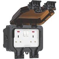 Knightsbridge IP66 13A 2-Gang DP Weatherproof Outdoor Switched Socket (841VF)