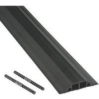 D-Line Linkable Medium Duty Dual Channel Floor Cable Cover 9m Black (8426F)