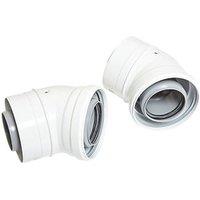 Ideal Heating Flue Elbows 60/100mm 45 2 Pack (8428X)