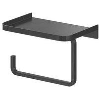 Elland Toilet Roll Holder With Shelf Black (842PE)