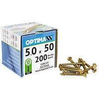 Optimaxx PZ Countersunk Wood Screws 5mm x 50mm 200 Pack (843TY)