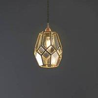 Quay Design Thames Antique Brass Metal & Glass Cage Pendant Shade (843VG)