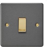 Varilight 10A 1-Gang Intermediate-Way Light Switch Graphite Grey with Colour-Matched Inserts (843YT)