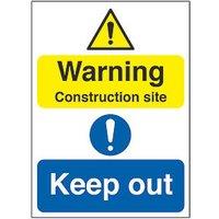 Essentials "Warning Construction Site Keep Out" Signs 300mm x 400mm 25 Pack (8443T)