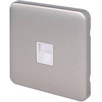 Schneider Electric Lisse Deco 1-Gang Slave Brushed Stainless Steel with White Inserts (844FF)