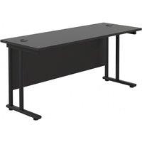 TC Group Aztec Twin Upright Rectangular Office Desk Black/Black 1800mm x 600mm (844TT)
