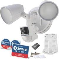 Swann SWIFI-4KFLOCAM White Wireless 4K Indoor & Outdoor Security Camera with Floodlight & PIR Sensor (844VW)