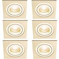 Inlight Pasto Adjustable Square Downlights Brass 6 Pack (845VH)