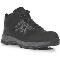 Regatta Sandstone SB Size 10 Black/Granite Water-Resistant Steel Toe Cap Safety Boots (846JR)