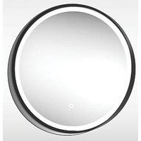 Sensio Dawn Round Illuminated Bathroom Mirror Black With 1050lm LED Light 600mm x 600mm (846PL)