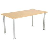TC Group One Fraction Plus Rectangular Meeting Table Nova Oak/Silver 1600mm x 800mm (846TT)