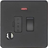 Knightsbridge 13A Switched Fused Spur & Flex Outlet with LED Matt Black (846VF)