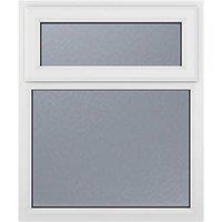 Crystal Top Opening Obscure Triple-Glazed Casement White uPVC Window 905mm x 965mm (847JM)