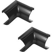 D-Line Black Mini Trunking Internal Bends 30mm x 15mm 2 Pack (847RA)