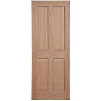 Unfinished Oak Wooden 4-Panel Internal Victorian-Style Door 1981mm x 610mm (850FA)