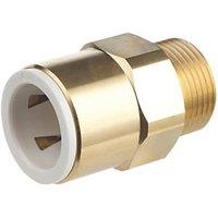 Flomasta Brass Push-Fit Adapting Male Pipe Fitting Adaptor 15mm x 1/2" (850KR)