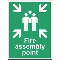 Essentials Non Photoluminescent "Fire Assembly Point" Sign 400mm x 300mm (852FG)