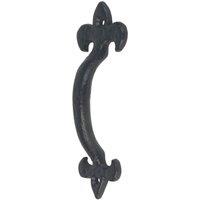 GateMate Fleur de Lys Door Handle Black Powder-Coated (852YV)