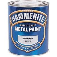 Hammerite 750ml Silver Smooth Anti Corrosive Metal Paint (85324)