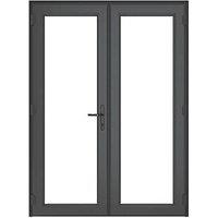 Crystal Anthracite Grey Triple-Glazed uPVC French Door Set 2090mm x 1390mm (853JM)