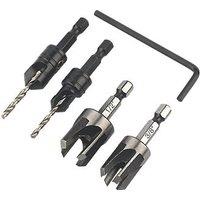 DeWalt Hex Shank Wood Plug Cutter & Countersink Set 4 Pieces (8549V)