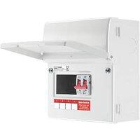 British General Fortress 6-Module 4-Way Part-Populated Main Switch Consumer Unit (854PV)