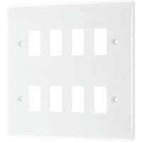 British General Nexus 800 Grid 8-Module Grid Faceplate White (854RF)