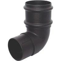 FloPlast Cast Iron Effect 92.5 Round Offset Downpipe Bend Black 68mm (854YE)
