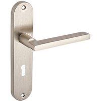 Smith & Locke Murlough Fire Rated Lever Lock Door Handles Pair Brushed Nickel (855HY)