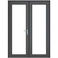 Crystal Anthracite Grey Double-Glazed uPVC French Door Set 2055mm x 1590mm (855JP)