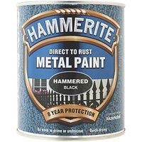 Hammerite 750ml Black Hammered Interior & Exterior Metal Paint (85625)
