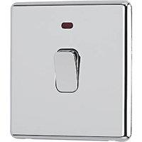 Arlec 20A 1-Gang DP Control Switch Polished Chrome with Neon with Colour-Matched Inserts (856RU)