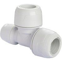 Hep2O Plastic Push-Fit Reducing Keyless Tee 22mm x 15mm x 22mm 5 Pack (857RE)