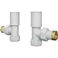 ETAL Rise 15mm x 1/2" White Angled Designer Manual Radiator Valve Head & Body 2 Pack (857VV)