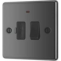 LAP 13A Switched Fused Spur with LED Black Nickel with Black Inserts (85977)