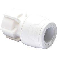 Hep2O Plastic Push-Fit Straight Keyless Tap Connector 15mm x 1/2" (859RE)