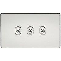 Knightsbridge 10AX 3-Gang 2-Way Light Switch Polished Chrome (859VF)