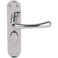 Serozzetta Ibra Lever on Backplate WC Door Handle Pair Polished Chrome (86079)