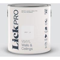 LickPro 2.5Ltr Grey 14 Vinyl Matt Emulsion Paint (860TM)