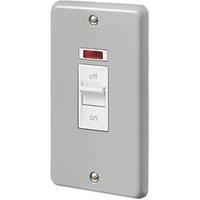 MK Contoura 50A 2-Gang DP Control Switch Grey with Neon with White Inserts (861RG)