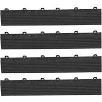 Swisstrax Ribtrax Pro Vented Garage Floor Tile Ramp Jet Black 400mm x 63mm 4 Pack (861YU)