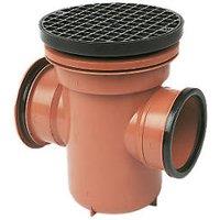 FloPlast Push-Fit Double Socket Round Grid Back-Inlet Bottle Gully 110mm (86226)