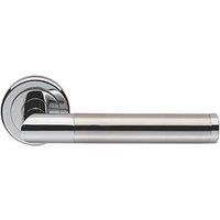 Serozzetta Trend Fire Rated Lever on Rose Door Handle Pair Polished Chrome / Satin Nickel (86245)