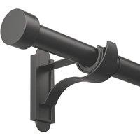 Rothley Matt Black Extendable Curtain Pole w/ Stud Finials 28mm x 165-300cm (862YU)