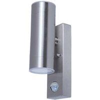 LAP Outdoor LED Wall Light With PIR Sensor Silver 9W 760lm (863PP)