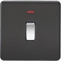 Knightsbridge 20A 1-Gang DP Control Switch Matt Black with LED (864TY)