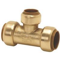 Tectite Classic Brass Push-Fit Reducing Tee 22mm x 22mm x 15mm (8650X)
